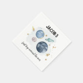 Serviette En Papier Planètes spatiales Galaxy Gold Blue Boy Anniversai (Coin)