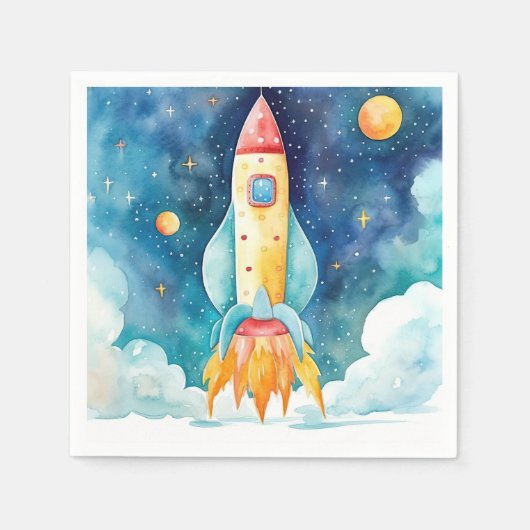 Serviette En Papier Planètes spatiales premières (Devant)