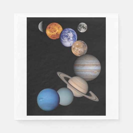 Serviette En Papier Planets du système solaire (Devant)