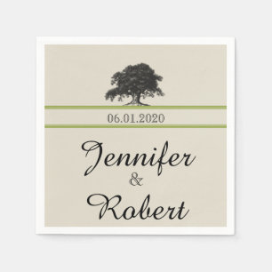 Serviette En Papier Plantation de chêne en Mariage vert Napkin
