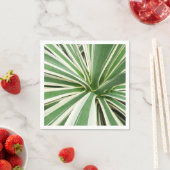 Serviette En Papier Plante Agave Vert et blanc rayé (En situation)