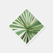 Serviette En Papier Plante Agave Vert et blanc rayé (Coin)