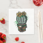 Serviette En Papier Plante Cactus Dans Un Pot (En situation)