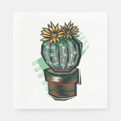 Serviette En Papier Plante Cactus Dans Un Pot (Devant)