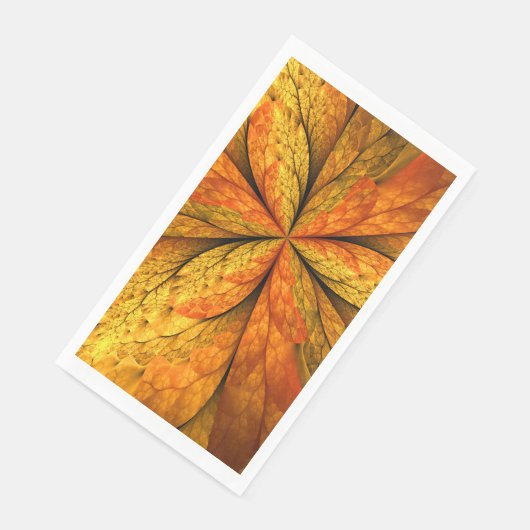 Serviette En Papier Plante d'automne, Abstrait moderne Fractal Art Lea (Coin)