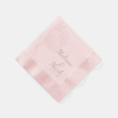 Serviette En Papier Plante de coton Monogramme botanique rose (Coin)