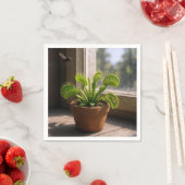 Serviette En Papier Plante de Dionée Attrape-Mouche en Pot avec des Mo (En situation)