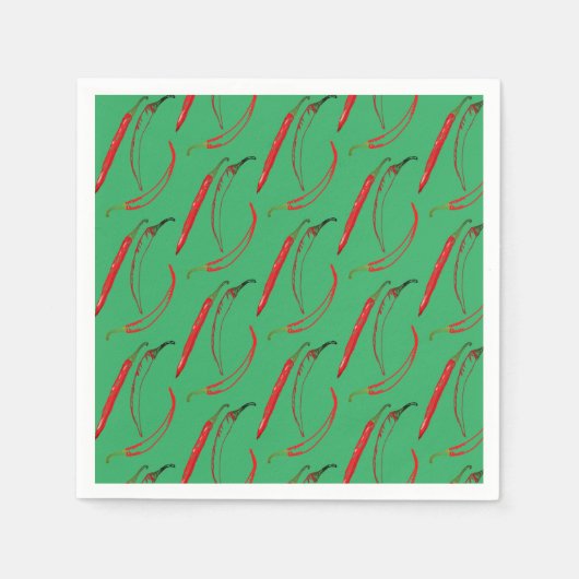 Serviette En Papier Plantes chili Hot Peppers (Devant)
