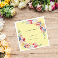 Plantes de printemps multicolores serviettes - Jau