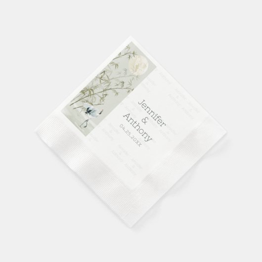 Serviette En Papier Plantes en bambou et serviettes en grue (Coin)