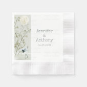 Serviette En Papier Plantes en bambou et serviettes en grue (Devant)