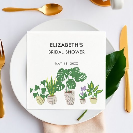 Serviette En Papier Plantes en pot Élégance de la verdure pour une dou