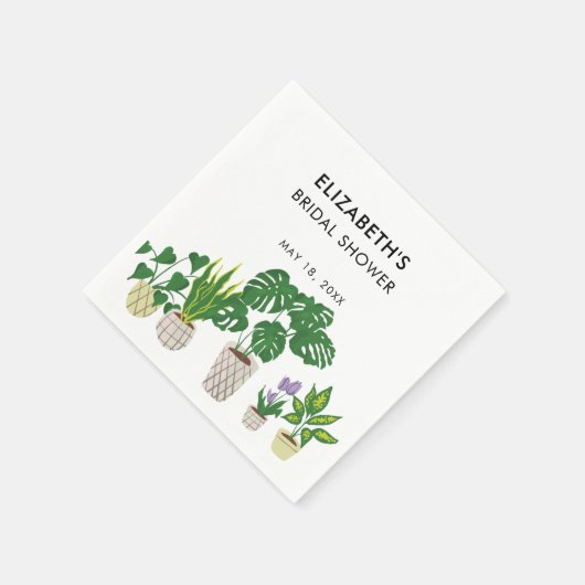 Serviette En Papier Plantes en pot Mariage Fleurs Élégant (Coin)