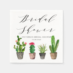 Serviette En Papier Plantes grasses et cactus en pot Bohème pour Baby