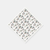 Serviette En Papier Plantes Potés en blanc (Coin)
