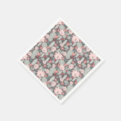 Serviette En Papier Plantes Succulentes Et Cactus Dans Un Motif Rose M (Coin)