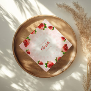 Serviette En Papier Plaque de Baby shower de fraises