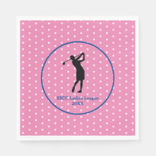 Serviette En Papier Plaque de la partie de golf de Polkadot Rose pour 