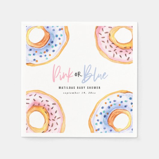 Serviette En Papier Plaque de papier baby shower beigne rose ou bleu (Devant)