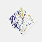 Serviette En Papier Plaque de peinture Abstraite en bleu et or (Coin)