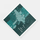 Serviette En Papier Plaque de peinture turquoise-verte (Coin)