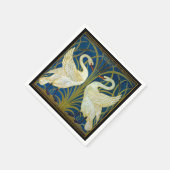 Serviette En Papier Plaque de souris Art Déco Swans (Coin)