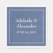Serviette En Papier Plaque en papier bleu robuste (Devant)