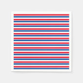 Serviette En Papier Plaque en papier rayé rouge, blanc et bleu (Devant)