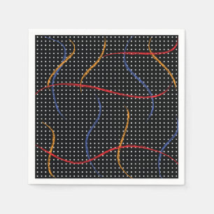 Serviette En Papier Plaque et points de peinture rétro