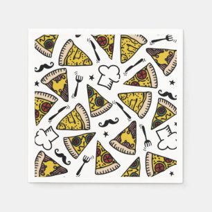 Serviette En Papier Plaque Motif de la fête de la pizza