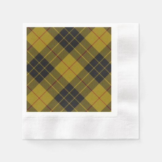 Serviette En Papier Plaque noire jaune tartan MacLeod (Devant)