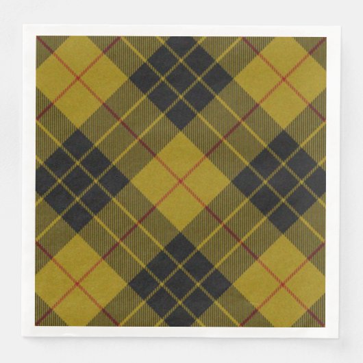 Serviette En Papier Plaque noire jaune tartan MacLeod (Devant)