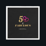Serviette En Papier Plaque papier Black and Gold 50th Birthday Party<br><div class="desc">Célébrez 50 ans de style avec ces 50 et fabuleux 50e anniversaire noir et or serviettes en papier Avoir ces serviettes personnalisées en papier pour le célébrant anniversaire de son cinquantième anniversaire sera si apprécié. Impressionnez-la et les invités avec ce remarquable, une de ces serviettes uniques avec l'attention au détail...</div>