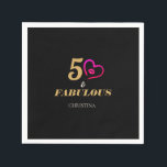 Serviette En Papier Plaque papier Black and Gold 50th Birthday Party<br><div class="desc">Célébrez 50 ans de style avec ces 50 et fabuleux 50e anniversaire noir et or serviettes en papier Avoir ces serviettes personnalisées en papier pour le célébrant anniversaire de son cinquantième anniversaire sera si apprécié. Impressionnez-la et les invités avec ce remarquable, une de ces serviettes uniques avec l'attention au détail...</div>