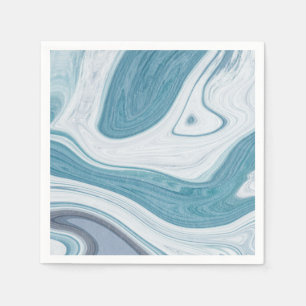 Serviette En Papier Plaque papier bleu et blanc