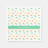 Serviette En Papier Plaque papier Dinosaure personnalisée - bleu vert (Devant)