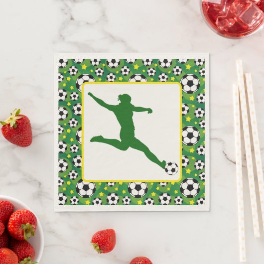 Serviette En Papier Plaque papier pour filles de soccer (En situation)