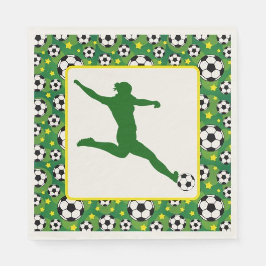 Serviette En Papier Plaque papier pour filles de soccer (Devant)