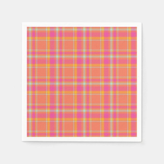 Serviette En Papier Plaqué rétro rose chaud avec Pi rond orange et ble (Devant)