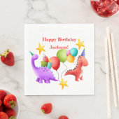 Serviette En Papier Plaques d'anniversaire de Dinosaur (En situation)