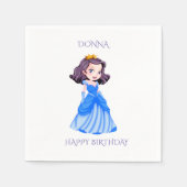Serviette En Papier Plaques d'anniversaire Princesse avec nom personna (Devant)