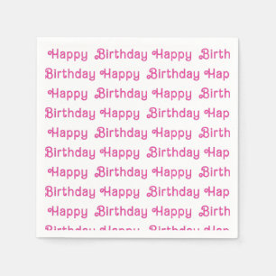 Serviette En Papier Plaques de fête d'anniversaire rose