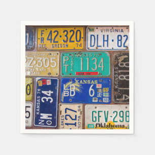 Serviette En Papier Plaques de licence Retro Rusty