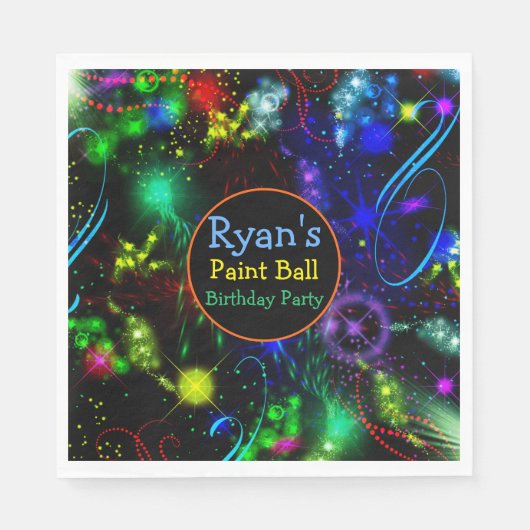 Serviette En Papier Plaques de papier Bright Neon Paint Splatter Paint (Devant)