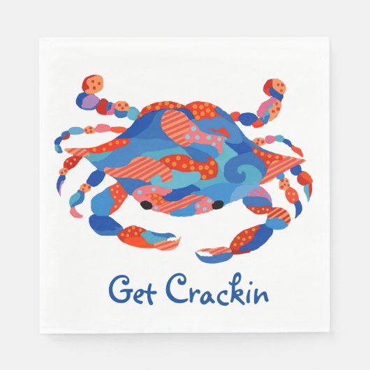 Serviette En Papier Plaques de papier d'aquarelle de crabe (Devant)