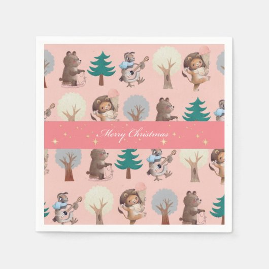 Serviette En Papier Plaques de papier de Noël mignonnes (Devant)