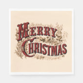 Serviette En Papier Plaques de papier de Noël rustique (Devant)
