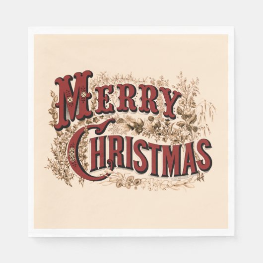 Serviette En Papier Plaques de papier de Noël rustique (Devant)