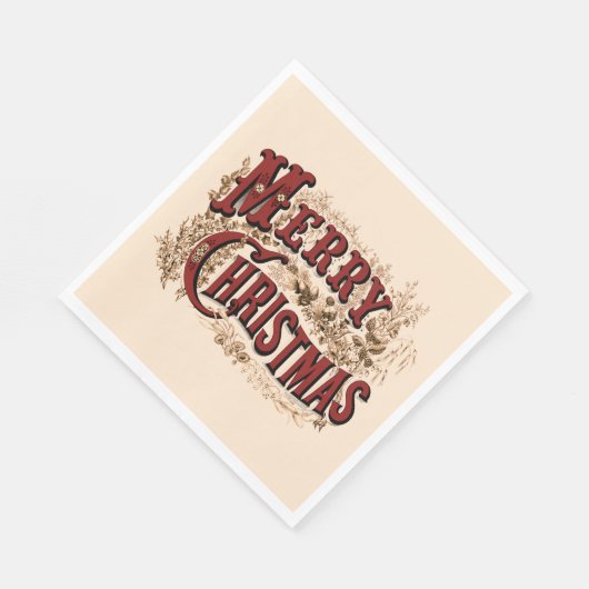 Serviette En Papier Plaques de papier de Noël rustique (Coin)