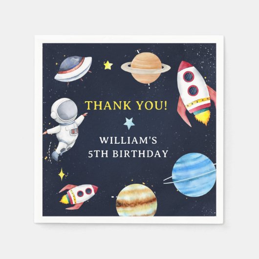 Serviette En Papier Plaques de papier de Rocket Planètes de l'espace e (Devant)